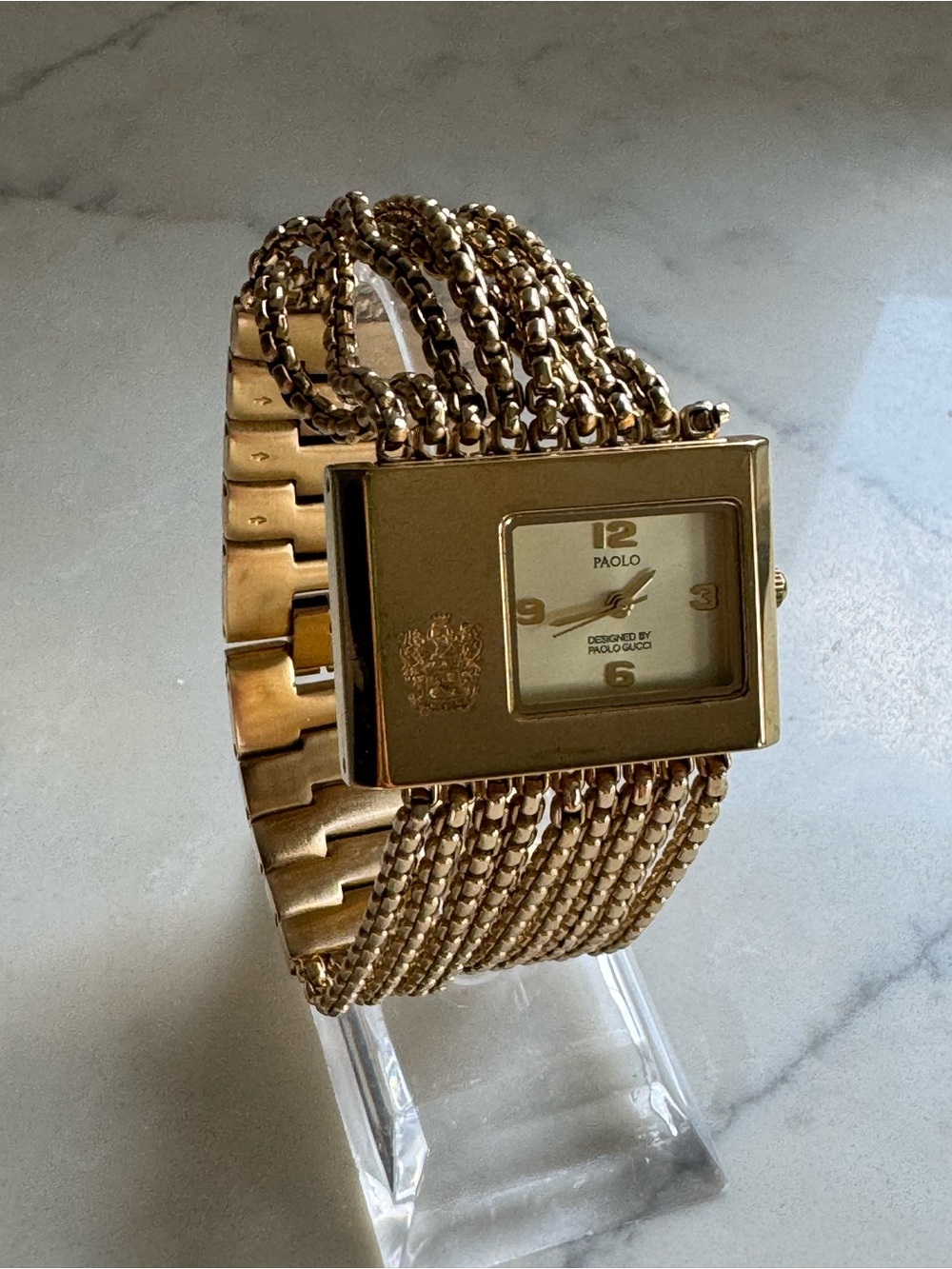 Vintage Paolo Gucci gold tone authentic wristwatch